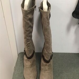 Women's Taupe Suede Boots